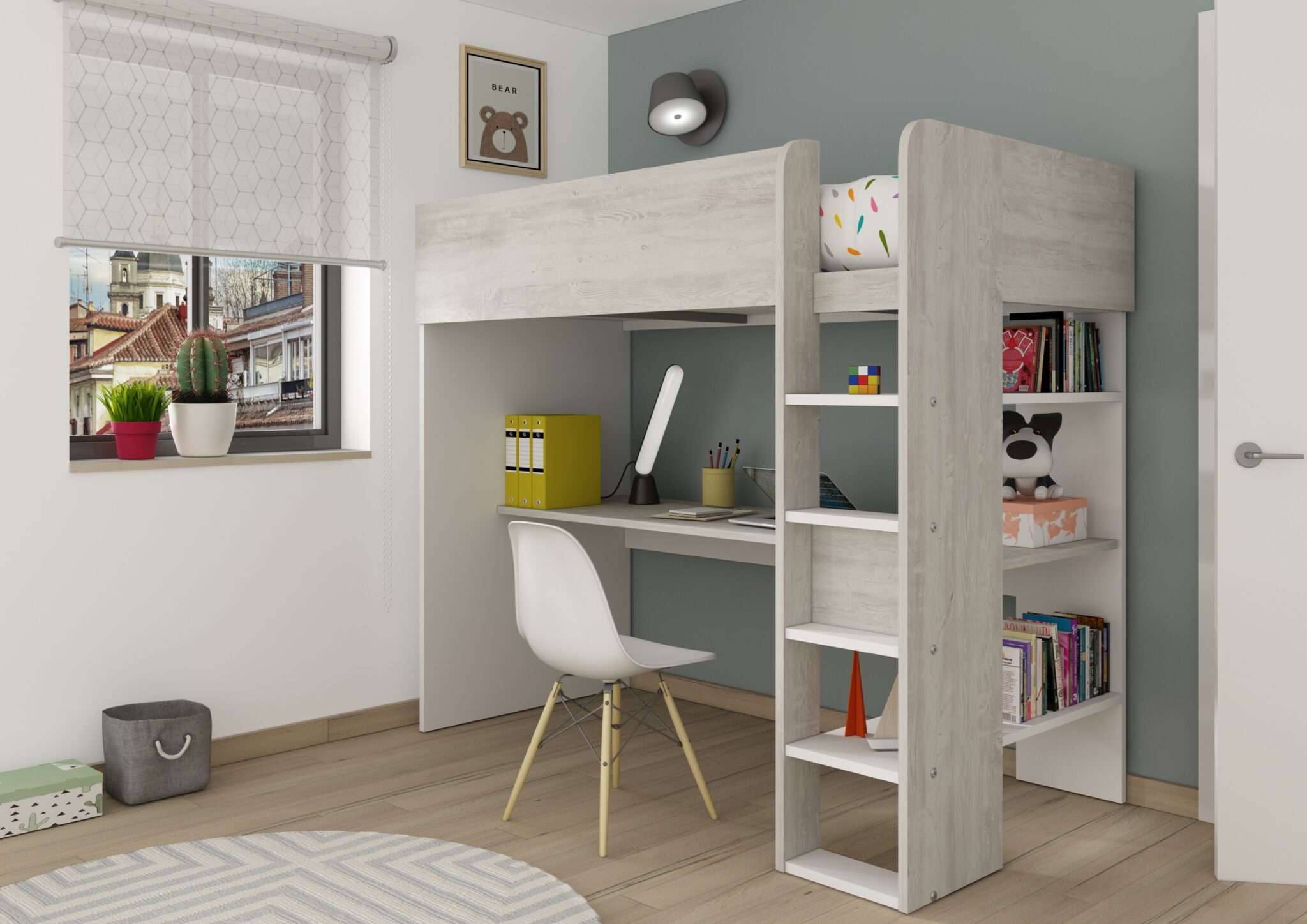 High Sleeper κρεβάτι με γραφείο και αποθηκευτικό χώρο High Sleeper κρεβάτι με γραφείο και αποθηκευτικό χώρο - Image 1