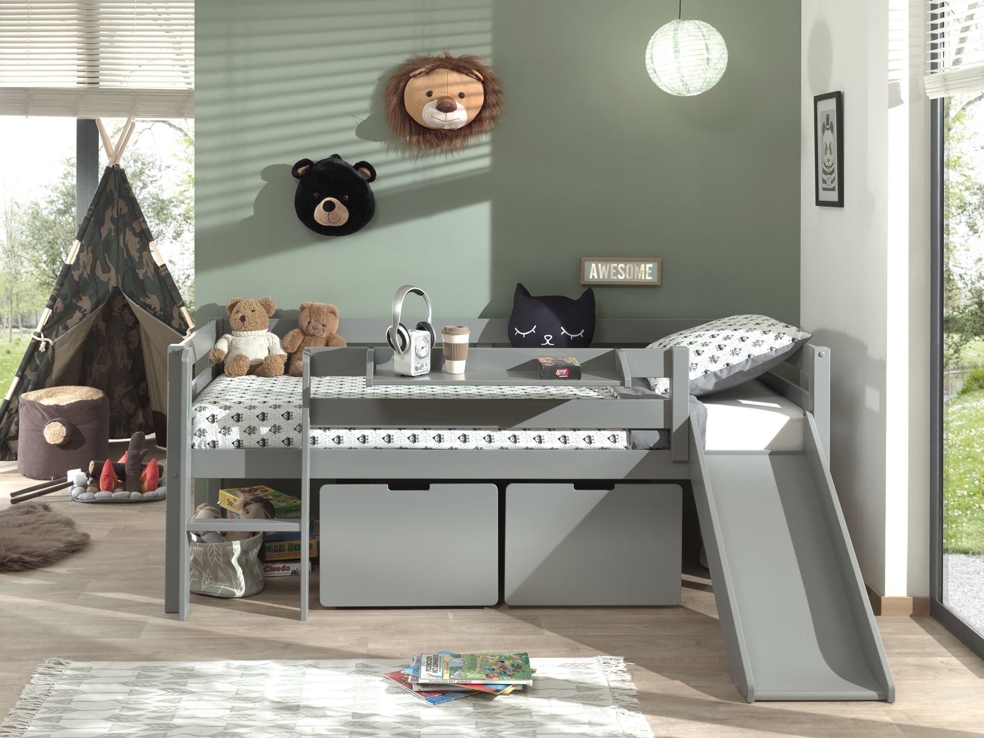 Σετ κουτιά αποθήκευσης για κρεβάτι Pino Low Mid Sleeper τσουλήθρα by VIPACK Σετ κουτιά αποθήκευσης για κρεβάτι Pino Low Mid Sleeper τσουλήθρα by VIPACK