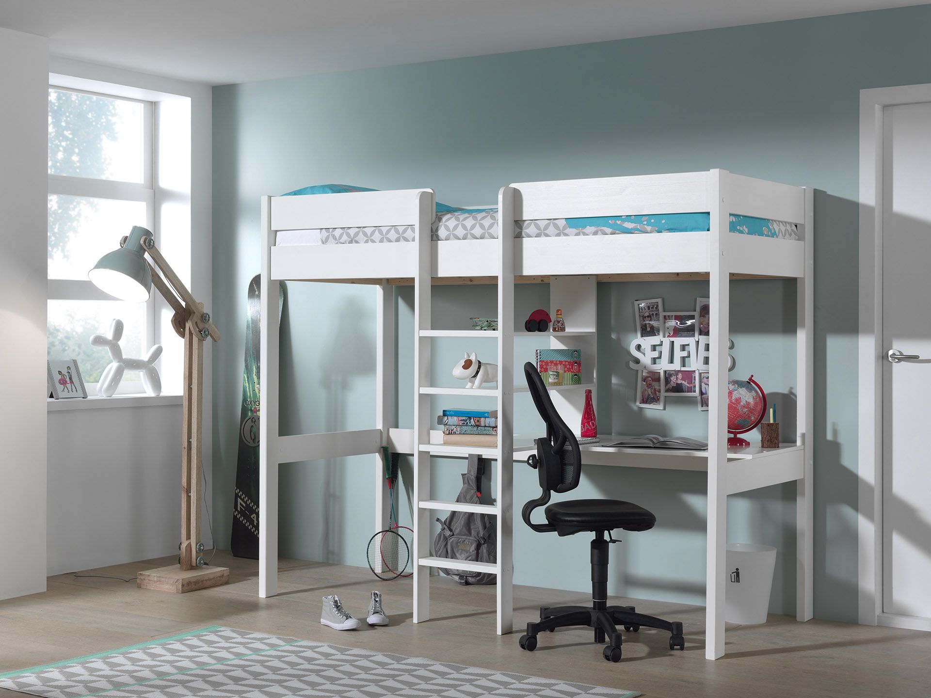 Pino High-Sleeper Κρεβάτι με Γραφείο και Ράφια by VIPACK Pino High-Sleeper Κρεβάτι με Γραφείο και Ράφια by VIPACK